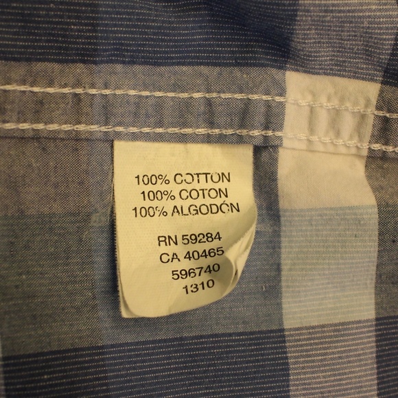 Boys Shirt. 100% cotton, blue check pattern - Picture 8 of 8